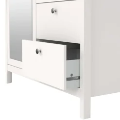 Home affaire Drehtürenschrank »Madrid, Schrank, Kleiderschrank« Skandinavisches Design, Wahlweise Leder- oder Metallgriffe, Spiegel