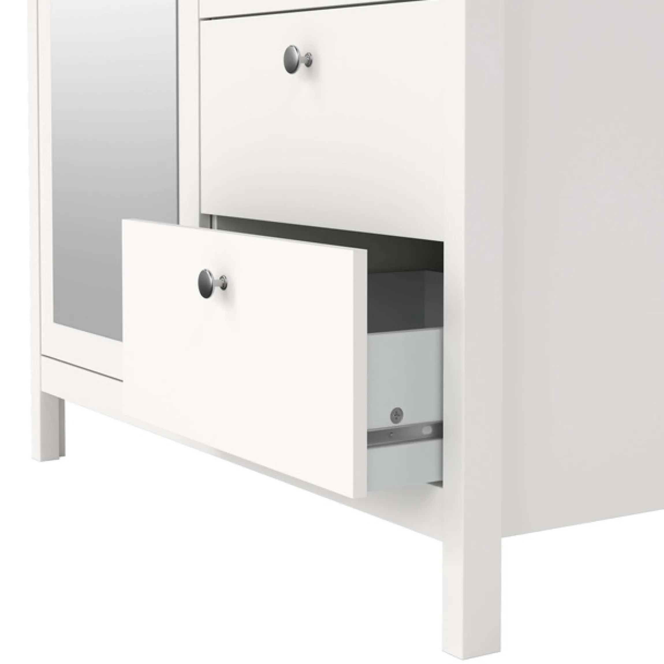 Home affaire Drehtürenschrank »Madrid, Schrank, Kleiderschrank« Skandinavisches Design, Wahlweise Leder- oder Metallgriffe, Spiegel