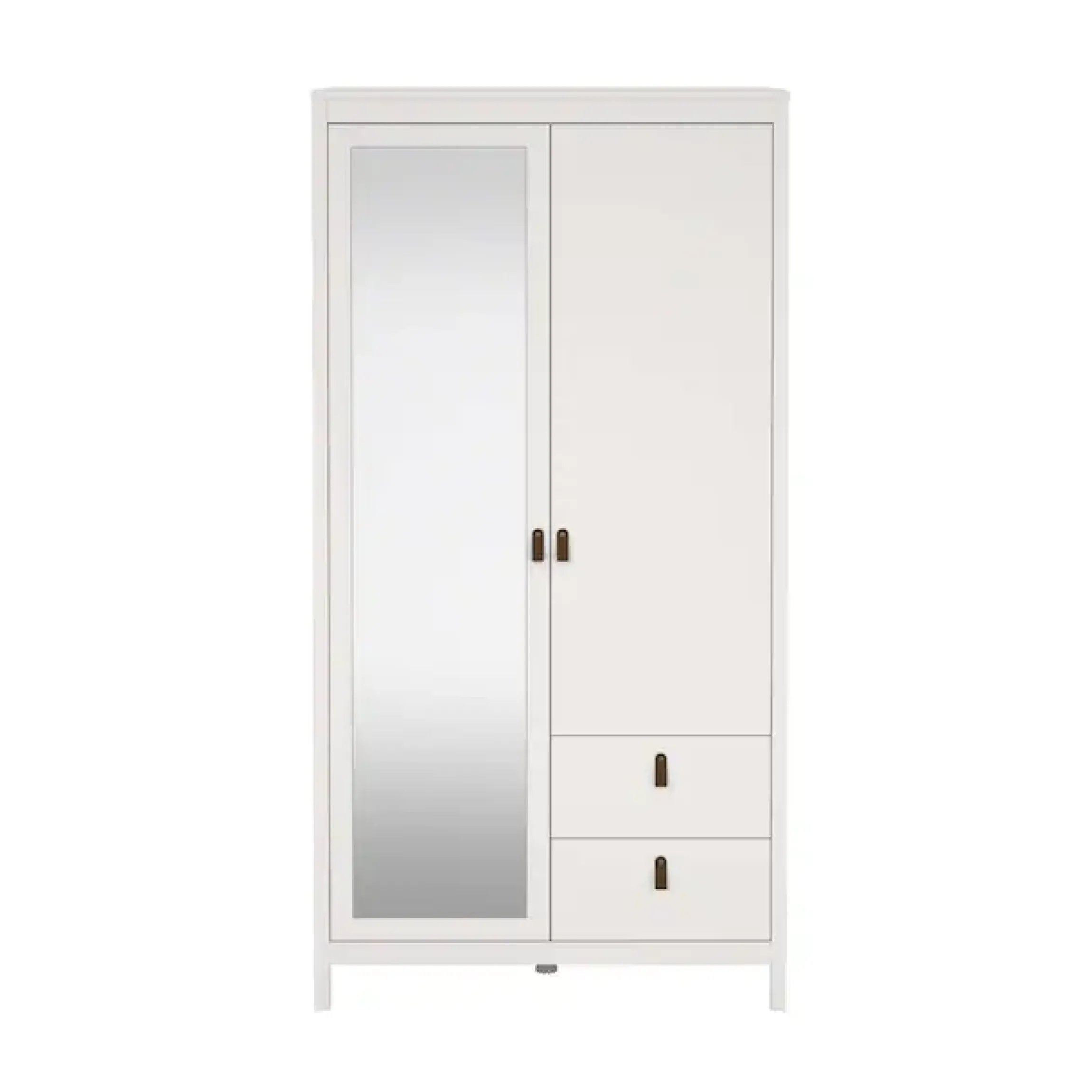 Home affaire Drehtürenschrank »Madrid, Schrank, Kleiderschrank« Skandinavisches Design, Wahlweise Leder- oder Metallgriffe, Spiegel