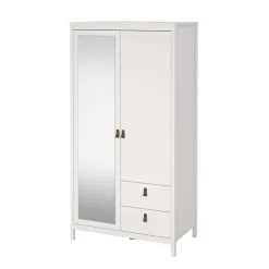 Home affaire Drehtürenschrank »Madrid, Schrank, Kleiderschrank« Skandinavisches Design, Wahlweise Leder- oder Metallgriffe, Spiegel