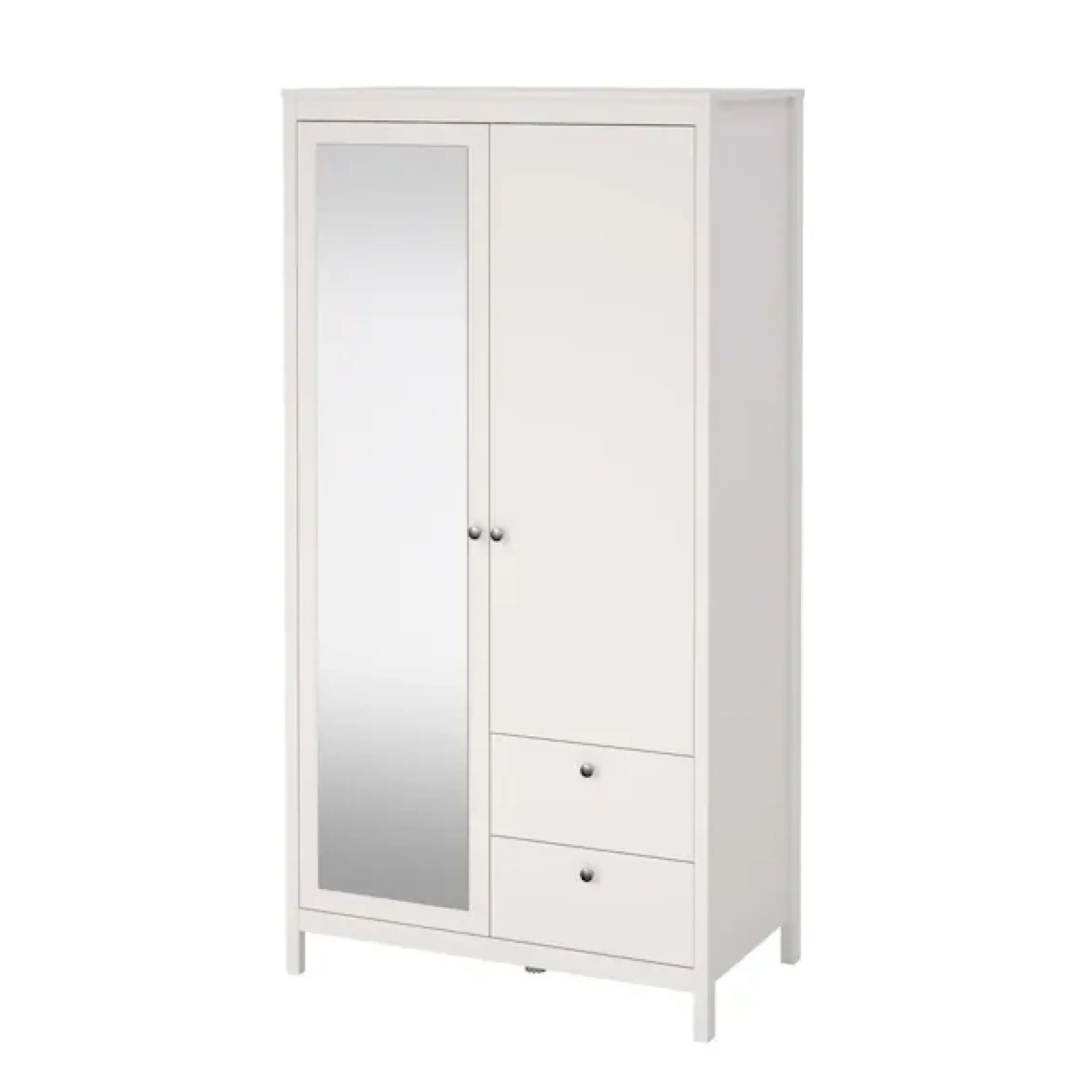Home affaire Drehtürenschrank »Madrid, Schrank, Kleiderschrank« Skandinavisches Design, Wahlweise Leder- oder Metallgriffe, Spiegel