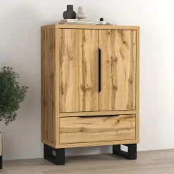 Home affaire Drehtürenschrank »Bronne,Breite 89,5 cm, Mehrzweckschrank, Universalschrank, Garderobe« Kleiderschrank, 1 Schublade, Metallgriffe, Garderobe