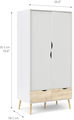 Home affaire Drehtürenschrank »Oslo, Kleiderschrank mit Schubkästen, Stauraum« mit 2 oder 3 Türen, Breite 99 oder 150 cm, Höhe je 200 cm