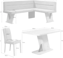 Home affaire Eckbankgruppe »Laros Sitzgruppe, Eckbank, Stühle, Tisch« Set, 4tlg Set,perfekt für Küche, Esszimmer, Wohnzimmer, Bestseller