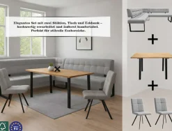 Home affaire Eckbank »Mia Küchenbank, Polsterbank, Esszimmerbank, 207x167 cm« Moderne Bank undFarben, Sitzplatzanzahl: 5, Frei in Raum stellbar