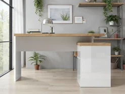 Home affaire Eckschreibtisch »Easy, Computertisch – 38 mm Platte, perfekt fürs Büro & Homeoffice« Breite/Tiefe 138/132 cm, Schubkasten mit Selbsteinzug u. Dämpfung