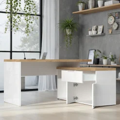 Home affaire Eckschreibtisch »Easy, Computertisch – 38 mm Platte, perfekt fürs Büro & Homeoffice« Breite/Tiefe 138/132 cm, Schubkasten mit Selbsteinzug u. Dämpfung