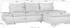 Home affaire Ecksofa »Acra L-Form« mit Bettfunktion und Bettkasten, in Mattenoptik