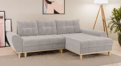 Home affaire Ecksofa »Ahrdorf mit Bettfunktion und Bettkasten, Maße: B/H/T 268/86/175 cm« L-Form mit 3 Rückenkissenund moderne gerundete Armlehnen