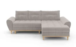 Home affaire Ecksofa »Ahrdorf mit Bettfunktion und Bettkasten, Maße: B/H/T 268/86/175 cm« L-Form mit 3 Rückenkissenund moderne gerundete Armlehnen