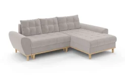 Home affaire Ecksofa »Ahrdorf mit Bettfunktion und Bettkasten, Maße: B/H/T 268/86/175 cm« L-Form mit 3 Rückenkissenund moderne gerundete Armlehnen