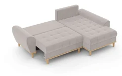 Home affaire Ecksofa »Ahrdorf mit Bettfunktion und Bettkasten, Maße: B/H/T 268/86/175 cm« L-Form mit 3 Rückenkissenund moderne gerundete Armlehnen