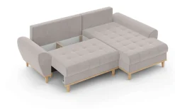 Home affaire Ecksofa »Ahrdorf mit Bettfunktion und Bettkasten, Maße: B/H/T 268/86/175 cm« L-Form mit 3 Rückenkissenund moderne gerundete Armlehnen