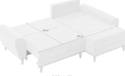 Home affaire Ecksofa »Ahrdorf mit Bettfunktion und Bettkasten, Maße: B/H/T 268/86/175 cm« L-Form mit 3 Rückenkissenund moderne gerundete Armlehnen