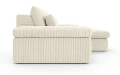 Home affaire Ecksofa »ALVERIE mit Recamiere, moderne Steppung, Maße: B/T/H 274/203/106 cm« L-Form mit Wellenunterfederung, mit 4 Rückenkissen, pflegeleicht Stoff