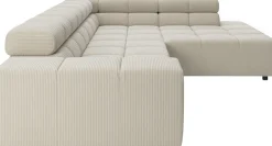 Home affaire Ecksofa »Ancona, Ecksofa,incl. Kopfteilverstellung, Breite 319 cm, L-Form« wahlweise elektrische Sitztiefenverstellung