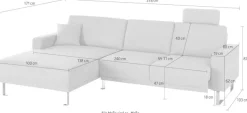 Home affaire Ecksofa »Apiro bequem & edel, Breite 278cm, Komfortsitzhöhe, L-Form«