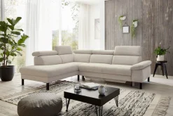 Home affaire Ecksofa »Arnayon mit Querschläfer-Bettfunktion, Schlafsofa, großer Bettkasten« manuelle Kopfteilverstellung, Tonnentaschen-Federkern, Feincord L-Form