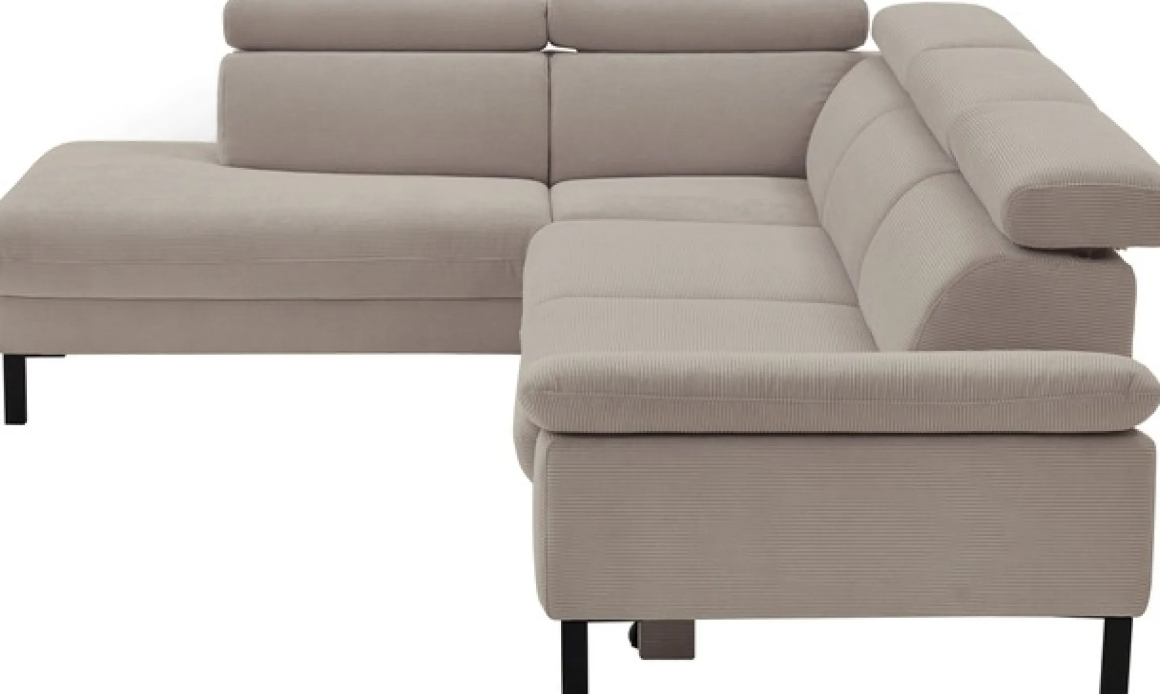 Home affaire Ecksofa »Arnayon mit Querschläfer-Bettfunktion, Schlafsofa, großer Bettkasten« manuelle Kopfteilverstellung, Tonnentaschen-Federkern, Feincord L-Form