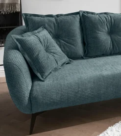 Home affaire Ecksofa »Baggio Stellmaße 277/162 cm, modern & elegant, hoher Fuß« L-Form, schwarze Metallfüße