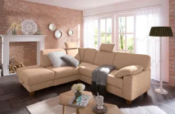 Home affaire Ecksofa »Belfort L-Form« mit Federkern, wahlweise mit Schlaffunktion und Stauraum