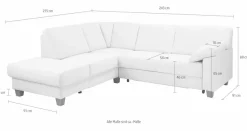 Home affaire Ecksofa »Belfort L-Form« mit Federkern, wahlweise mit Schlaffunktion und Stauraum