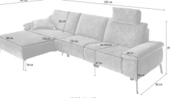 Home affaire Ecksofa »Bellini L-Form« teilmotorische Relaxfunktion an 1 Element, klappbare Armlehnen