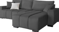 Home affaire Ecksofa »Bello L-Form, B: 256 cm« Schlaffunktion, Bettkasten & 2 Zierkissen, Federkern