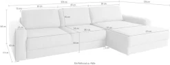 Home affaire Ecksofa »Bloomfield, bequem und elegant, Breite 303cm, L-Form« wahlweise mit Bettfunktion und Bettkasten, Unser Dauertiefpreis