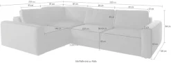 Home affaire Ecksofa »Bloomfield, Mega Polsterecke, Breite 289cm, viel Platz, L-Form« In verschiedenen Größen