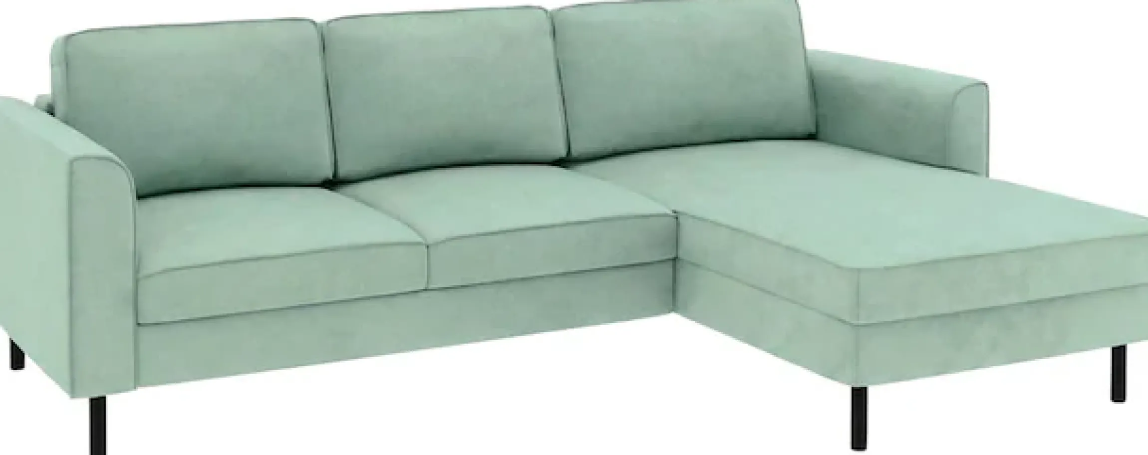 Home affaire Ecksofa »Booster II, whlw. mit Schlaffunktion & Bettkasten, Fuß schwarz« Recamiere beidseitig montierbar,L-Form, in Cord & Struktur LEO o. LINO