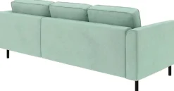 Home affaire Ecksofa »Booster II, whlw. mit Schlaffunktion & Bettkasten, Fuß schwarz« Recamiere beidseitig montierbar,L-Form, in Cord & Struktur LEO o. LINO