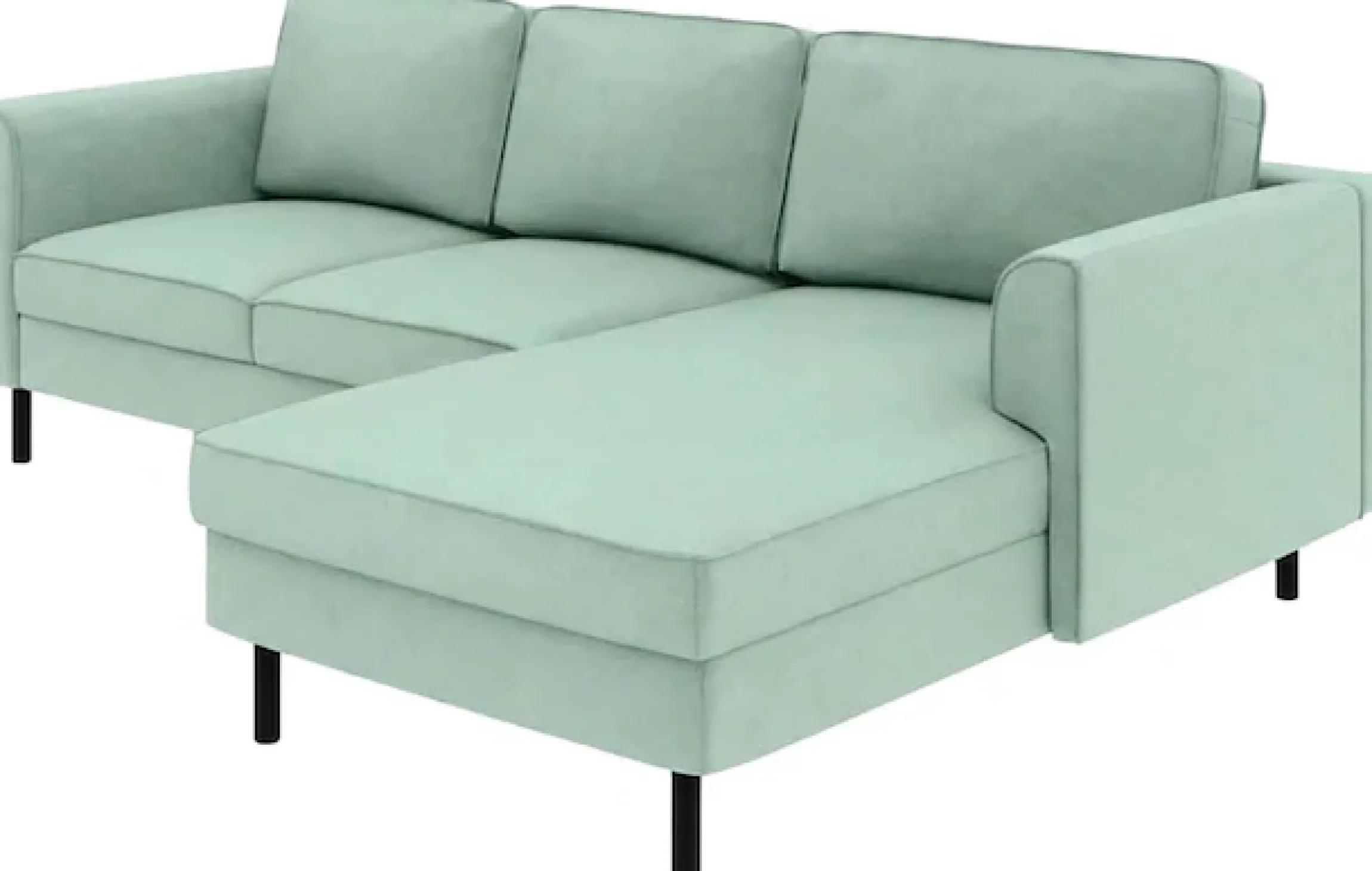 Home affaire Ecksofa »Booster II, whlw. mit Schlaffunktion & Bettkasten, Fuß schwarz« Recamiere beidseitig montierbar,L-Form, in Cord & Struktur LEO o. LINO