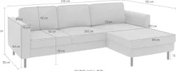 Home affaire Ecksofa »Booster II, whlw. mit Schlaffunktion & Bettkasten, Fuß schwarz« Recamiere beidseitig montierbar,L-Form, in Cord & Struktur LEO o. LINO