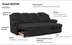 Home affaire Ecksofa »Boston L-Form« mit hoher Rückenlehne, wahlweise mit Schlaffunktion