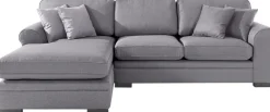Home affaire Ecksofa »Broughton L-Form« weicher Sitzkomfort, incl. 4 Zierkissen, Keder