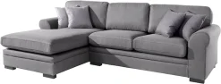 Home affaire Ecksofa »Broughton L-Form« weicher Sitzkomfort, incl. 4 Zierkissen, Keder