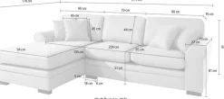 Home affaire Ecksofa »Broughton L-Form« weicher Sitzkomfort, incl. 4 Zierkissen, Keder