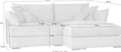 Home affaire Ecksofa »Casa XXL L-Form, B: 247 cm« 4 Zierkissen, Mega-Sofa, in Cord oder Chenille-Struktur, Federkern