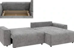 Home affaire Ecksofa »Chance, Recamiere beidseitig montierbar, Schlaffunktion, Breite 265 cm« in Struktur fein LINO, mit Schlaffunktion und Bettkasten