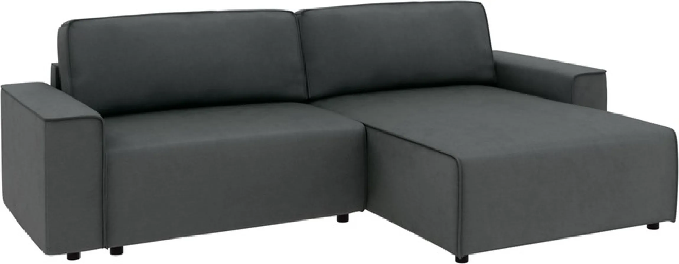 Home affaire Ecksofa »Chance, Recamiere beidseitig montierbar, Schlaffunktion, Breite 265 cm« in Struktur fein LINO, mit Schlaffunktion und Bettkasten