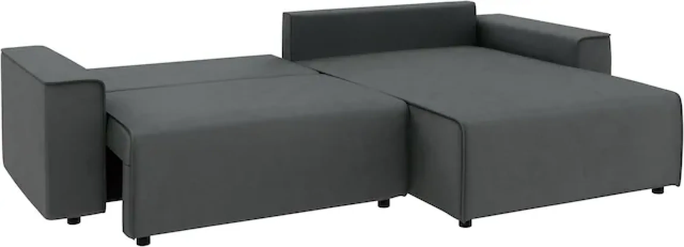 Home affaire Ecksofa »Chance, Recamiere beidseitig montierbar, Schlaffunktion, Breite 265 cm« in Struktur fein LINO, mit Schlaffunktion und Bettkasten