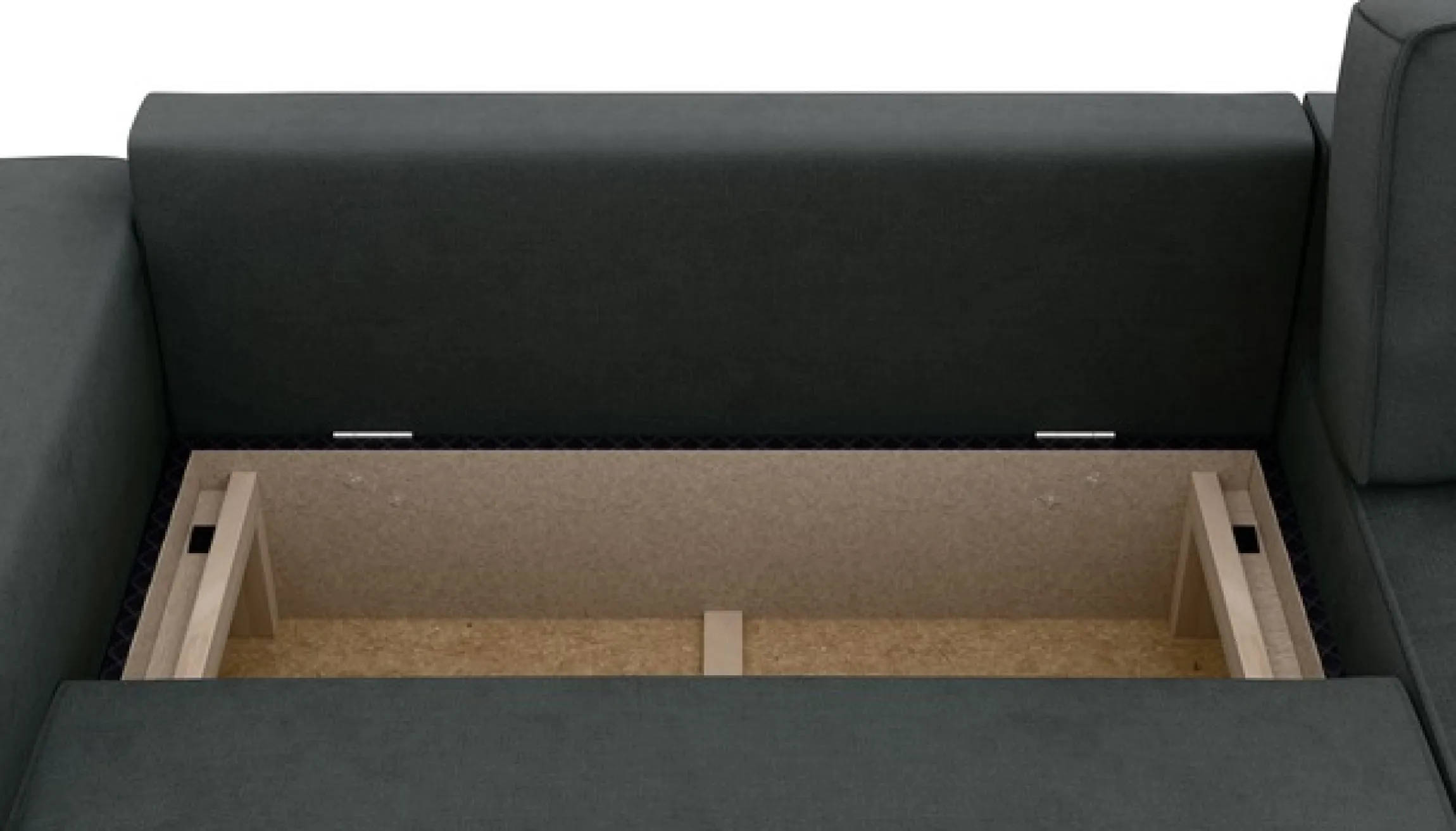 Home affaire Ecksofa »Chance, Recamiere beidseitig montierbar, Schlaffunktion, Breite 265 cm« in Struktur fein LINO, mit Schlaffunktion und Bettkasten