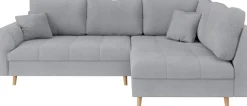 Home affaire Ecksofa »CHARRE L-Form mit Ottomane, Maße B/T/H: 231/161/81 cm« feine Steppung, lose Rücken- und Zierkissen, auch in Cord und Bouclé