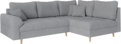 Home affaire Ecksofa »CHARRE L-Form mit Ottomane, Maße B/T/H: 231/161/81 cm« feine Steppung, lose Rücken- und Zierkissen, auch in Cord und Bouclé