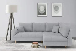 Home affaire Ecksofa »CHARRE L-Form mit Ottomane, Maße B/T/H: 231/161/81 cm« feine Steppung, lose Rücken- und Zierkissen, auch in Cord und Bouclé
