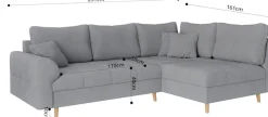 Home affaire Ecksofa »CHARRE L-Form mit Ottomane, Maße B/T/H: 231/161/81 cm« feine Steppung, lose Rücken- und Zierkissen, auch in Cord und Bouclé