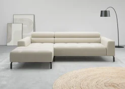 Home affaire Ecksofa »Claya, 258 cm breit, L-Form, Kopfteilverstellung« Moderne Steppung, weicher Polsteraufbau & saugroboterfreundliche Höhe
