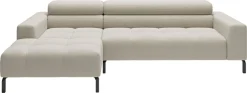 Home affaire Ecksofa »Claya, 258 cm breit, L-Form, Kopfteilverstellung« Moderne Steppung, weicher Polsteraufbau & saugroboterfreundliche Höhe
