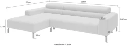 Home affaire Ecksofa »Claya, 258 cm breit, L-Form, Kopfteilverstellung« Moderne Steppung, weicher Polsteraufbau & saugroboterfreundliche Höhe